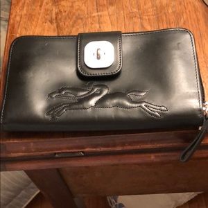 Longchamp signature full zippered wallet with snap